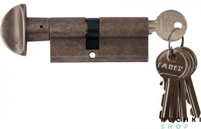 Цилиндр WC 70мм (40-30) ключ/вертушка, Античное серебро, Melodia