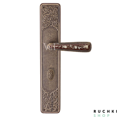 Ручка на планке Николь с заверткой, Античная бронза+эмаль, Val de fiori 