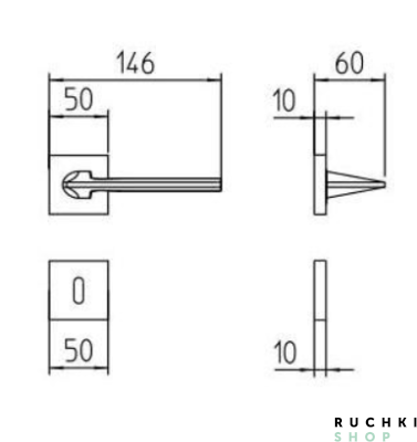 Ручка на розетке KIRI, Матовый хром, Mandelli 