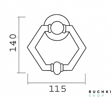 Ручка-гонг ESAGONO (Эсагоно) 140*115 мм, Полированный хром, Pasini 