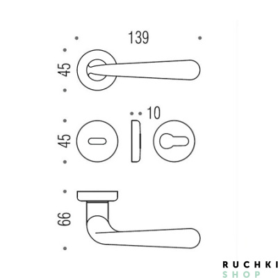 Ручка на розетке ROBODUE, Полированная латунь, Colombo  