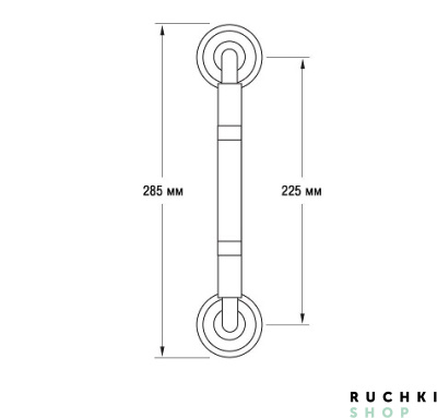 Ручка-скоба LIBERTY (ЛИБЕРТИ) 285 мм, Бронза античная, Zermat 