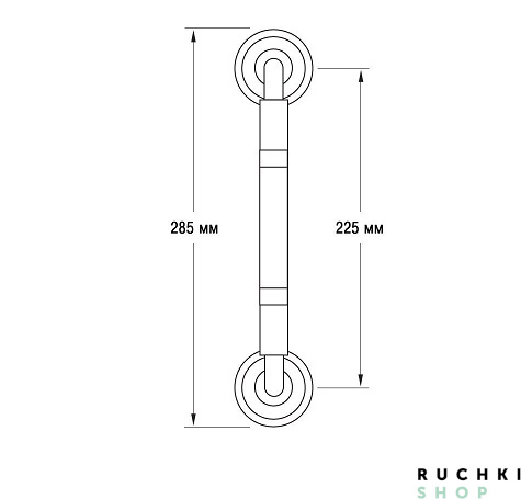 Ручка-скоба LIBERTY (ЛИБЕРТИ) 285 мм, Бронза античная, Zermat 