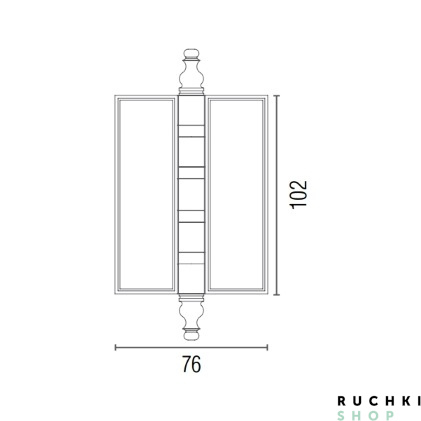 Размеры универсальной петли B 5010 102*76*3,5 mm, Золото 24 К, Class