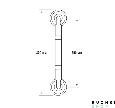 Ручка-скоба LUXOR (ЛЮКСОР) 300 мм, Полированная латунь, Zermat 