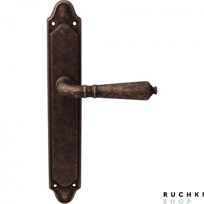 Дверная ручка на планке ANTIK 130/158, Античная бронза, Melodia 