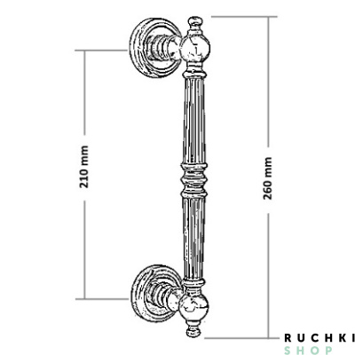 Ручка скоба 702 VERONICA 260 mm, Античная бронза, Melodia