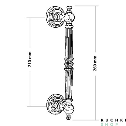 Ручка скоба 702 VERONICA 260 mm, Античная бронза, Melodia