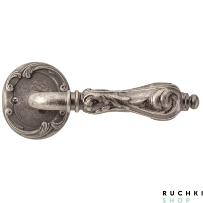 Ручка на розетке Наполи, Античное серебро,  Val de fiori 