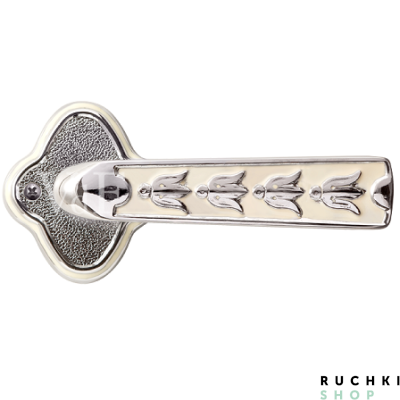 Ручка на розетке Аморе, Полированный хром+эмаль,  Val de fiori 