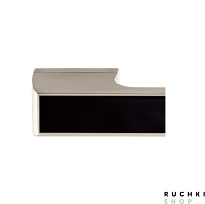 прямоугольная розетка 3089 никель с вставкой черный глянец Тупай