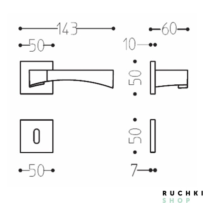 Ручка на розетке LIFE, Матовый хром, Mandelli 