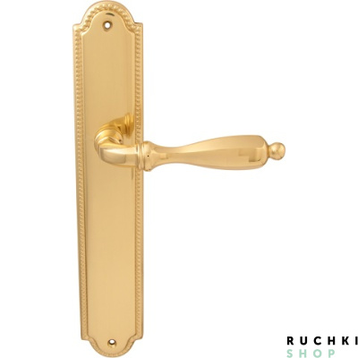 Дверная ручка на планке CAMILLA 298/458, Полированная латунь, Melodia 