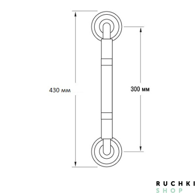 Ручка-скоба IMPERO MT 107 Z (ИМПЕРО) 430 мм, Полированная латунь, Zermat 