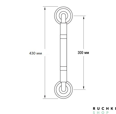Ручка-скоба IMPERO MT 107 Z (ИМПЕРО) 430 мм, Полированная латунь, Zermat 