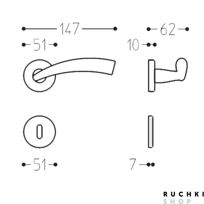 Ручка на розетке NADIR, Матовый хром, Mandelli 