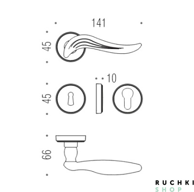 Ручка на розетке PIUMA, Полированная латунь, Colombo 