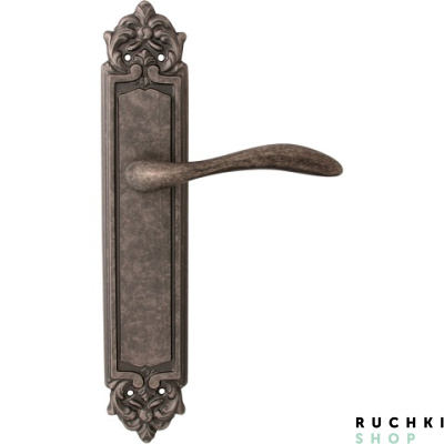 Дверная ручка на планке LAGUNA 132/PASS, Античное серебро, Melodia 