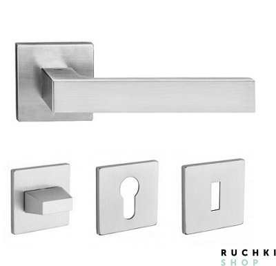 фото 2275 матовый хром с фиксатором и накладкой на ключевой цилиндр