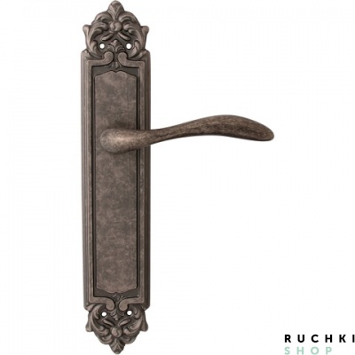 Дверная ручка на планке LAGUNA 132/PASS, Античное серебро, Melodia