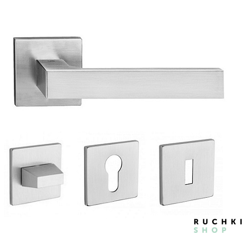 фото 2275 матовый хром с фиксатором и накладкой на ключевой цилиндр