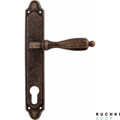 Дверная ручка на планке CAMILLA 298/158, Античная бронза, Melodia 