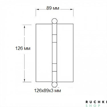 Схема универсальной петли 522А 126*89*3 мм, Античная бронза, Melodia