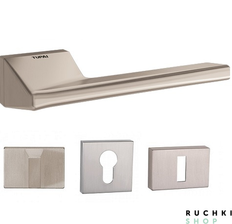 фото ручка Визион 4130 никель с фиксатором и накладкой на ключевой цилиндр