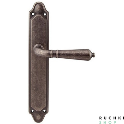 Дверная ручка на планке ANTIK 130/158, Античное серебро, Melodia 