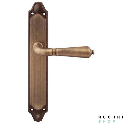 Дверная ручка на планке ANTIK 130/158, Матовая бронза, Melodia