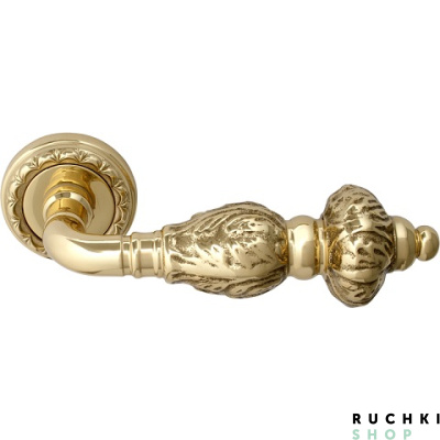 Ручка на розетке 50D GEMINI 230D, Полированная латунь, Melodia 