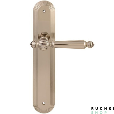 Дверная ручка на планке MIRELLA 235/235,Серебро+коричневый, Melodia 