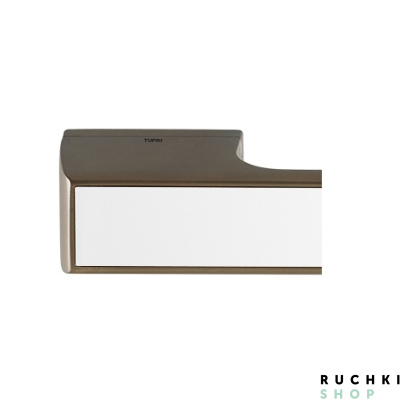 прямоугольная розетка 3089 титан с белой вставкой