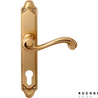 Дверная ручка на планке CAGLIARI 225/158, Полированная латунь, Melodia 