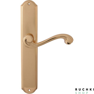 Дверная ручка на планке CAGLIARI 225/131, Полированная латунь, Melodia