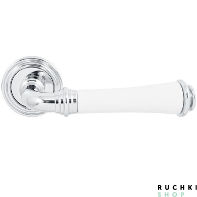 Ручка на розетке TASHA (Таша), Полированный хром/белая керамика, Fimet