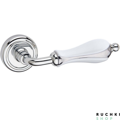 Ручка на розетке ANASTASIA, Хром / белая керамика, Fimet