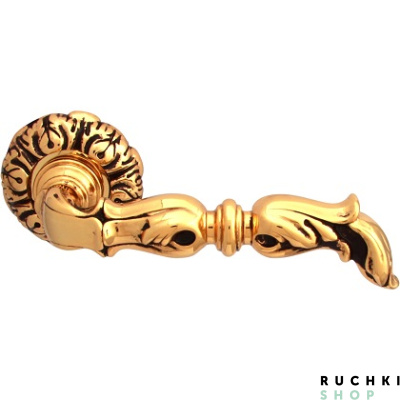 Ручка на розетке JUMANA 1105, Золото 24К с коричневой патиной, CLASS 