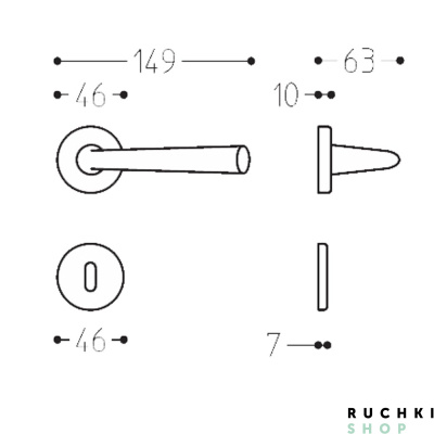 Ручка на розетке S81, Матовый хром, Mandelli 
