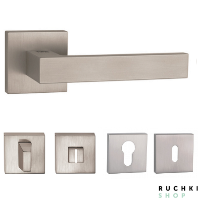 Ручка 2275 Никель с фиксатором и накладкой на ключевой цилиндр