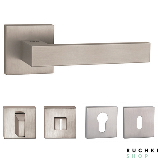 Ручка 2275 Никель с фиксатором и накладкой на ключевой цилиндр