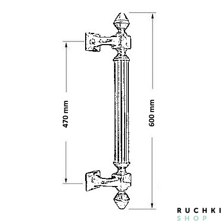Ручка-скоба 740 IMPERO 600 mm, Матовая бронза, Melodia 