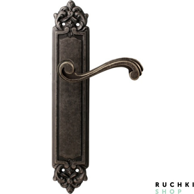 Дверная ручка на планке CAGLIARI 225/PASS, Античное серебро, Melodia