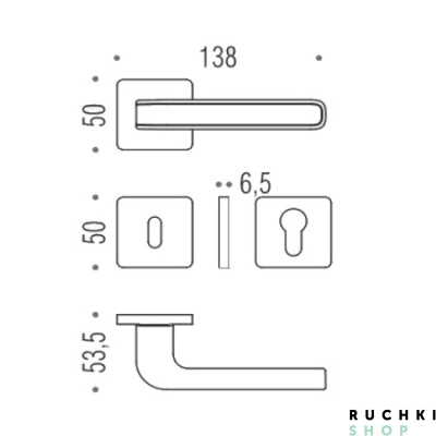 Ручка на розетке TECNO, Матовый хром/хром, Colombo   