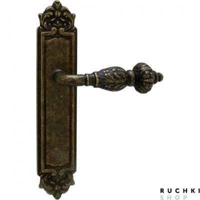 Дверная ручка на планке GEMINI 230/PASS, Античная бронза, Melodia