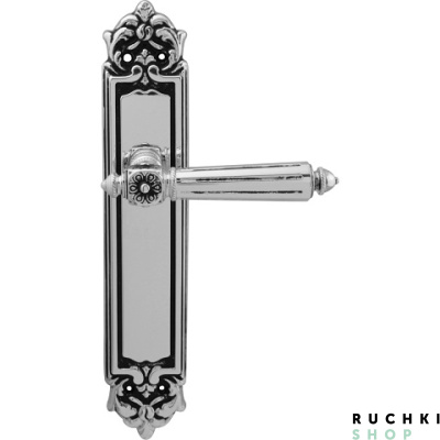Дверная ручка на планке NIKE 246/PASS, Серебро с чернением, Melodia