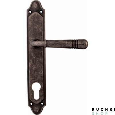 Дверная ручка на планке ALFA 293/158, Античное серебро, Melodia 