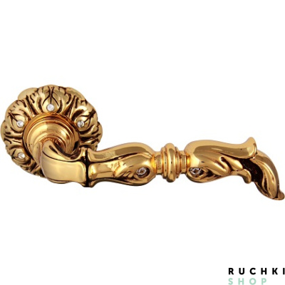 Ручка на розетке JUMANA CRYSTAL 1105, Золото 24К с коричневой патиной / кристаллы Swarovski, CLASS 