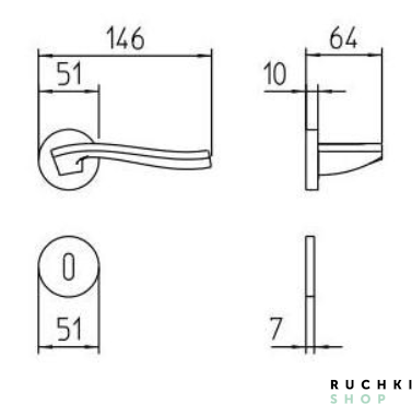 Ручка на розетке BILAS, Матовый хром, Mandelli 