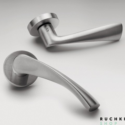 Ручка на круглой розетке Флесса, Коломбо, матовый никель